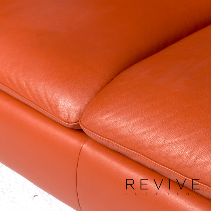 Ewald Schillig Designer Leder Sofa Garnitur Hocker Dreisitzer Zweistzer Couch #8982