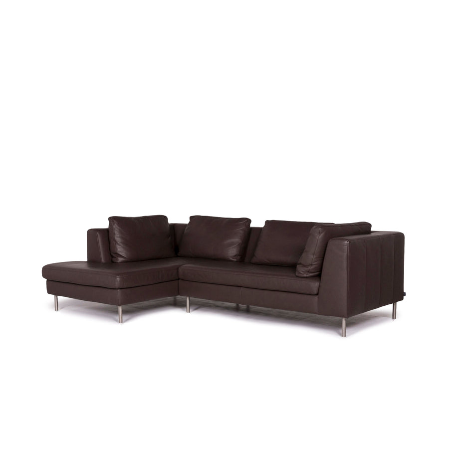 Ewald Schillig Domino Leder Ecksofa Braun Sofa Couch #11525