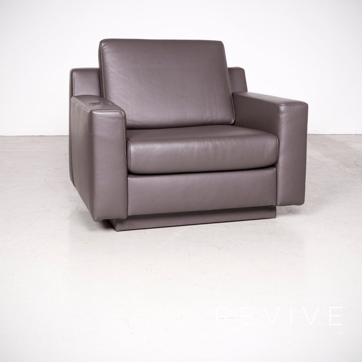 Ewald Schillig Flex Plus Brown Genuine Leather Armchair Genuine Leather Chair Electric Function #7618