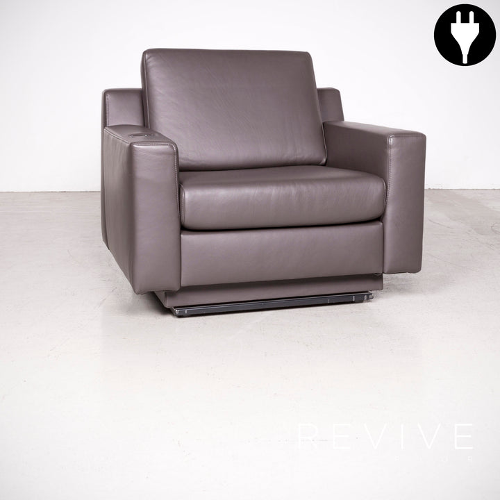 Ewald Schillig Flex Plus Brown Genuine Leather Armchair Genuine Leather Chair Electric Function #7618