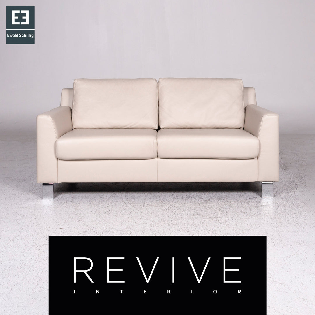 Ewald Schillig Flex Plus leather sofa cream two-seater couch #9578