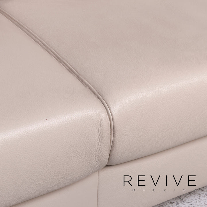 Ewald Schillig Flex Plus leather sofa cream two-seater couch #9578