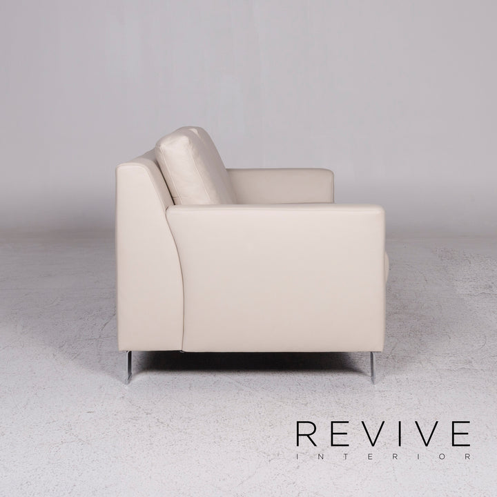 Ewald Schillig Flex Plus leather sofa cream two-seater couch #9578