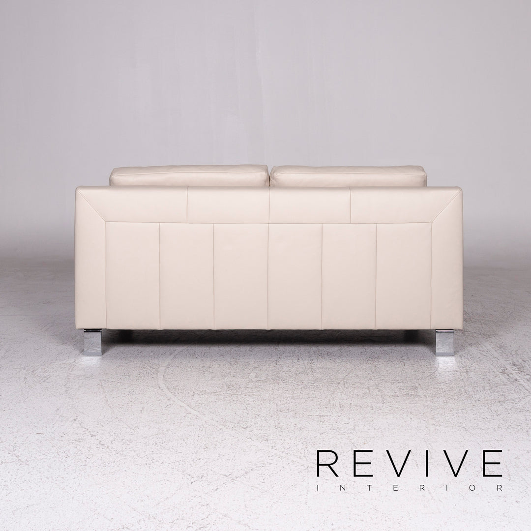 Ewald Schillig Flex Plus leather sofa cream two-seater couch #9578