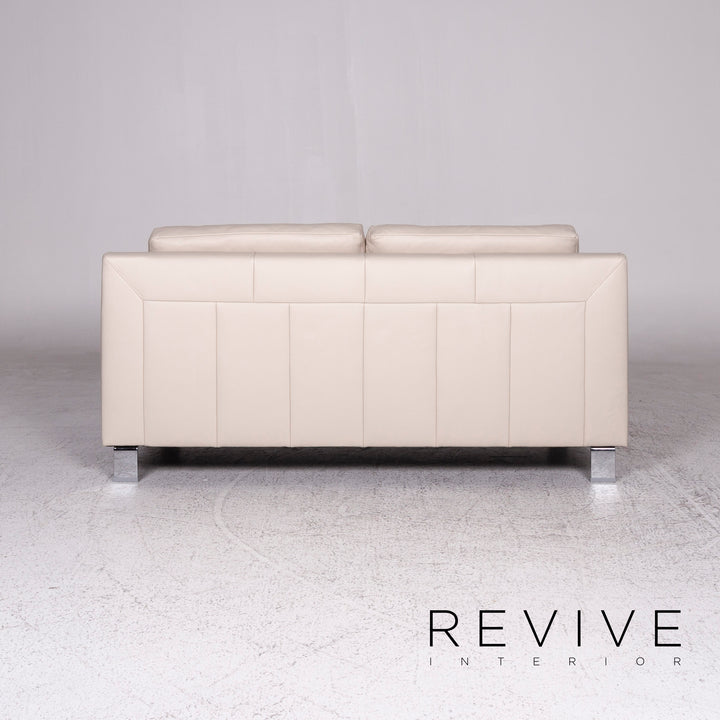 Ewald Schillig Flex Plus leather sofa cream two-seater couch #9578