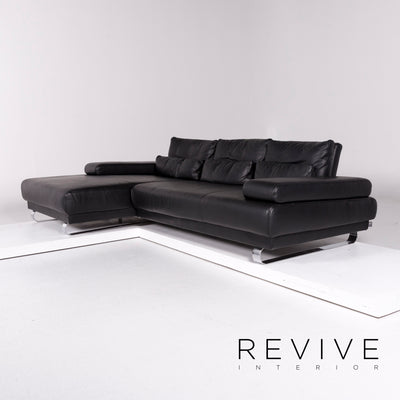 Ewald Schillig Leder Ecksofa Schwarz Sofa Funktion Couch #10832