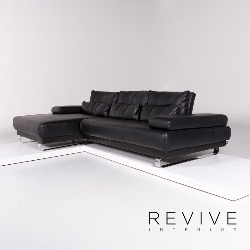 Ewald Schillig Leder Ecksofa Schwarz Sofa Funktion Couch 