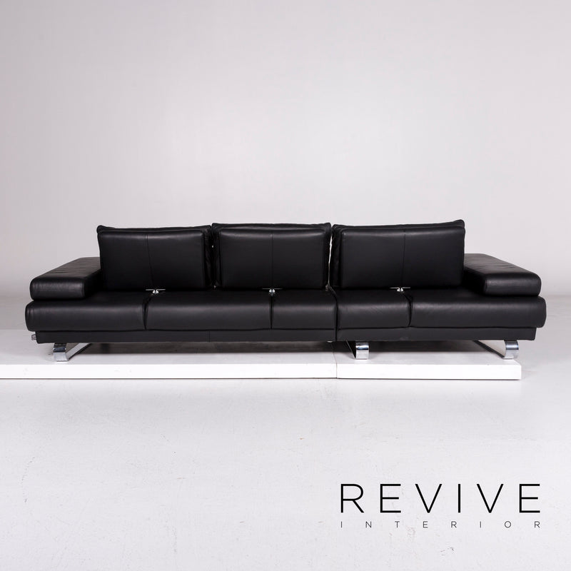 Ewald Schillig Leder Ecksofa Schwarz Sofa Funktion Couch 