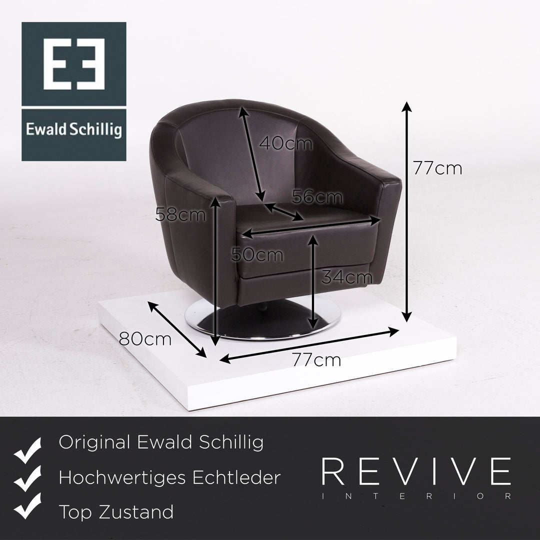Ewald Schillig Leder Sessel Braun Dunkelbraun #11516