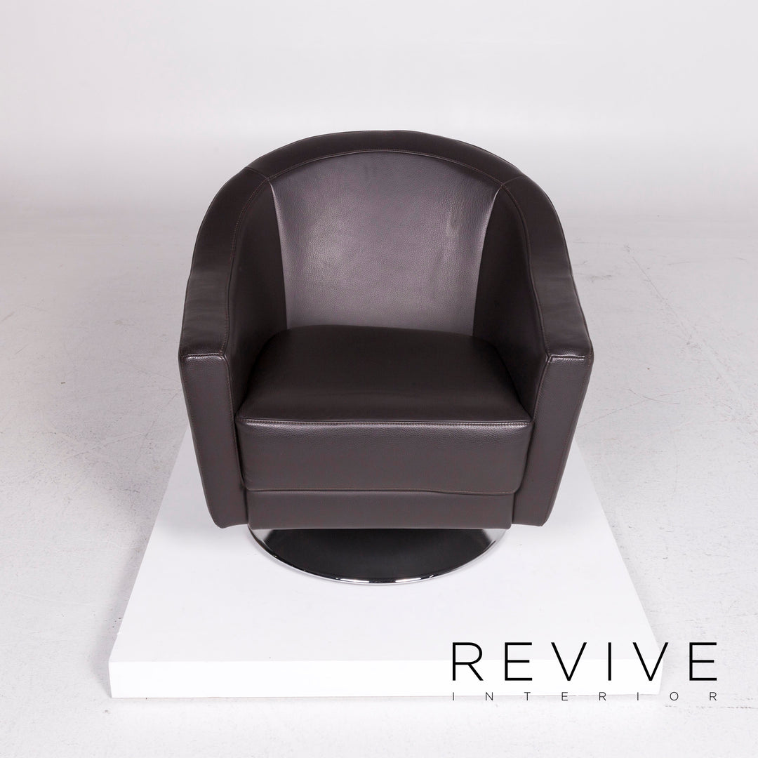 Ewald Schillig Leder Sessel Braun Dunkelbraun #11516