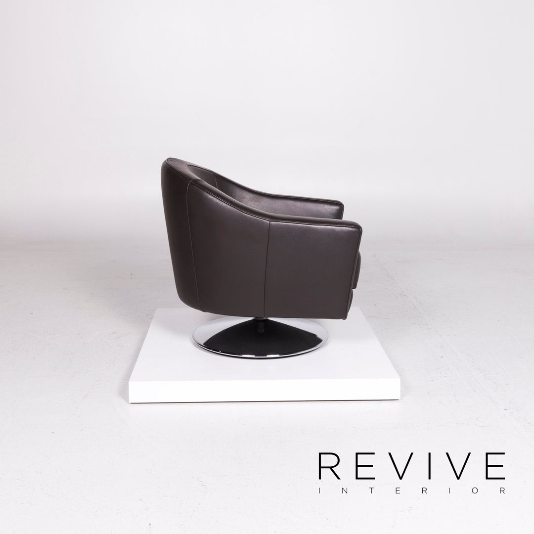 Ewald Schillig Leder Sessel Braun Dunkelbraun #11516