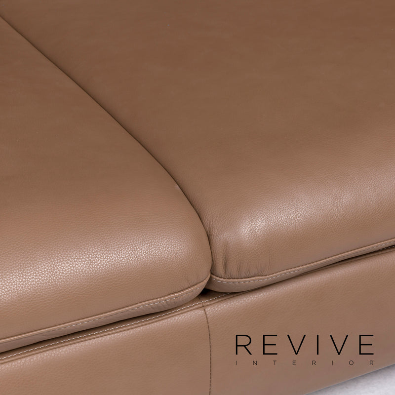 Ewald Schillig Leder Sofa Beige Ecksofa 