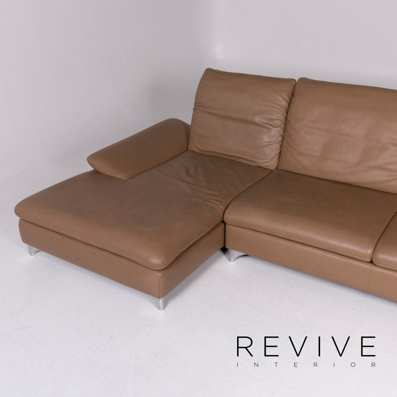Ewald Schillig Leder Sofa Beige Ecksofa 