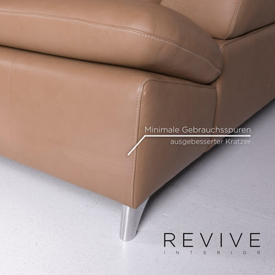 Ewald Schillig Leder Sofa Beige Ecksofa #10739