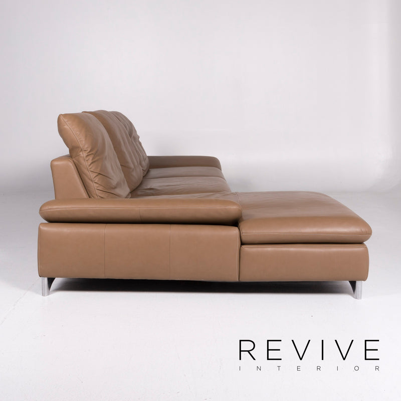 Ewald Schillig Leder Sofa Beige Ecksofa 