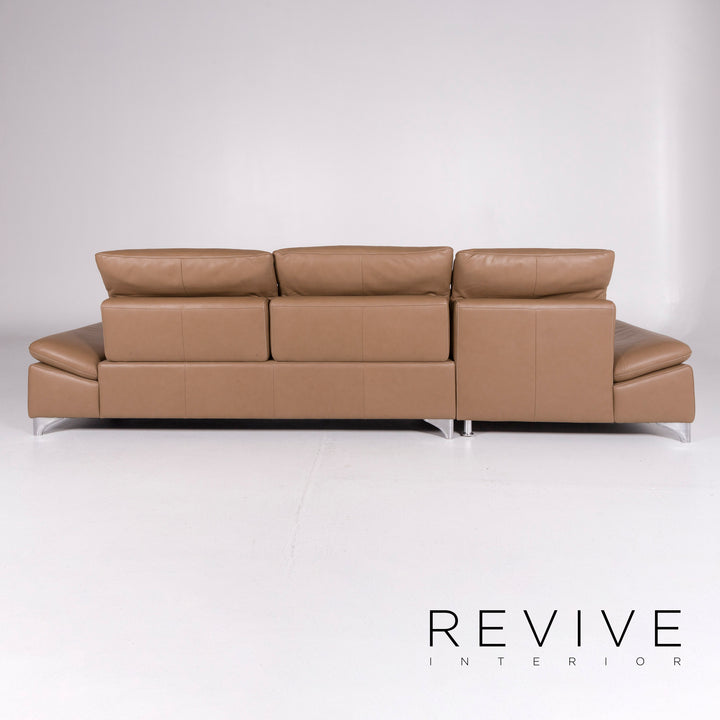 Ewald Schillig leather sofa beige corner sofa #10739