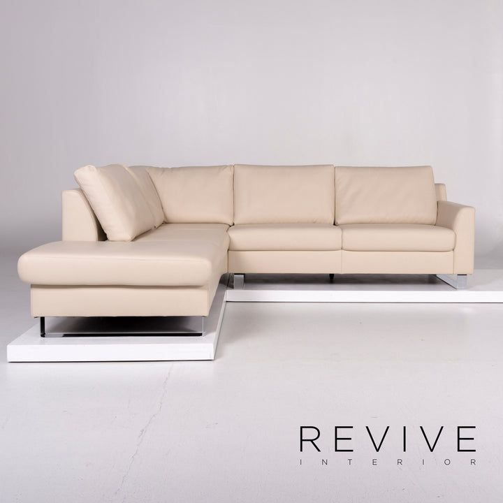 Ewald Schillig Leder Sofa Creme Ecksofa inkl. elektrische Vitalfunktion #10754
