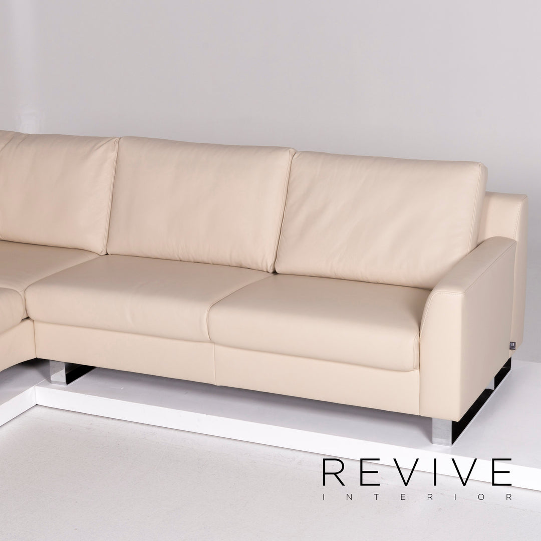 Ewald Schillig Leder Sofa Creme Ecksofa inkl. elektrische Vitalfunktion #10754