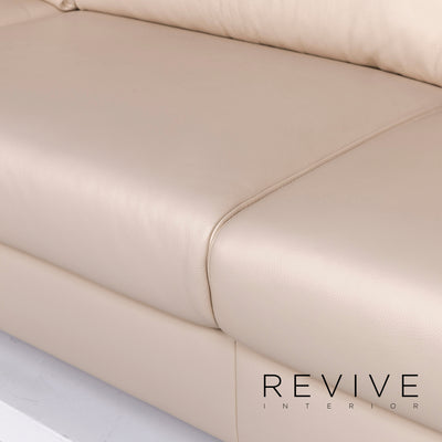 Ewald Schillig Leder Sofa Creme Ecksofa inkl. elektrische Vitalfunktion #10754