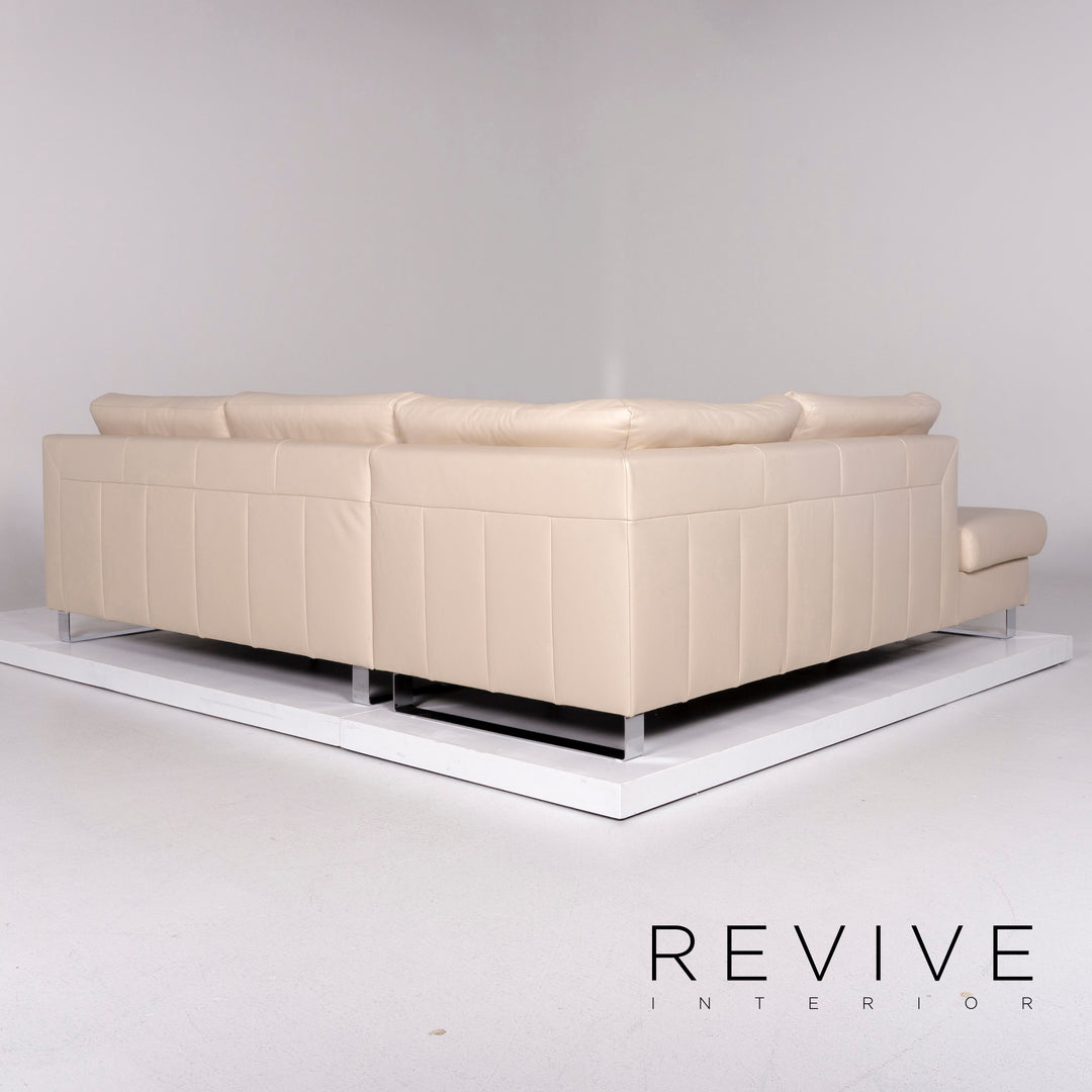 Ewald Schillig Leder Sofa Creme Ecksofa inkl. elektrische Vitalfunktion #10754