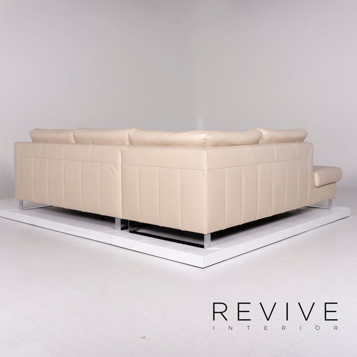 Ewald Schillig Leder Sofa Creme Ecksofa inkl. elektrische Vitalfunktion #10754