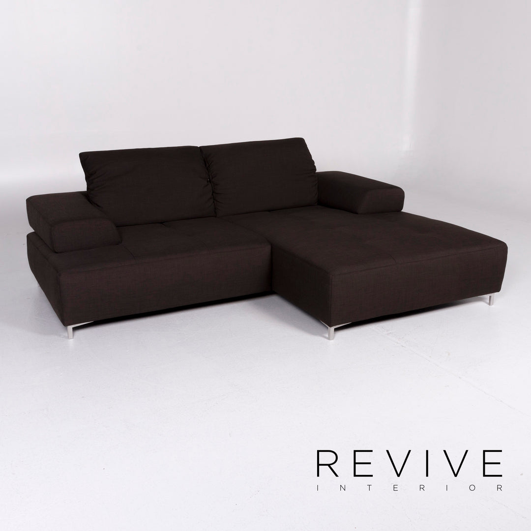 Ewald Schillig Stoff Sofa Braun Ecksofa #10691