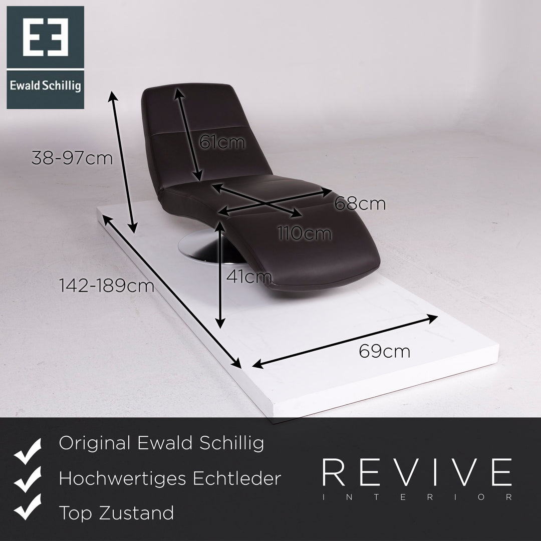 Ewald Schillig Braun Liege Leder #1136