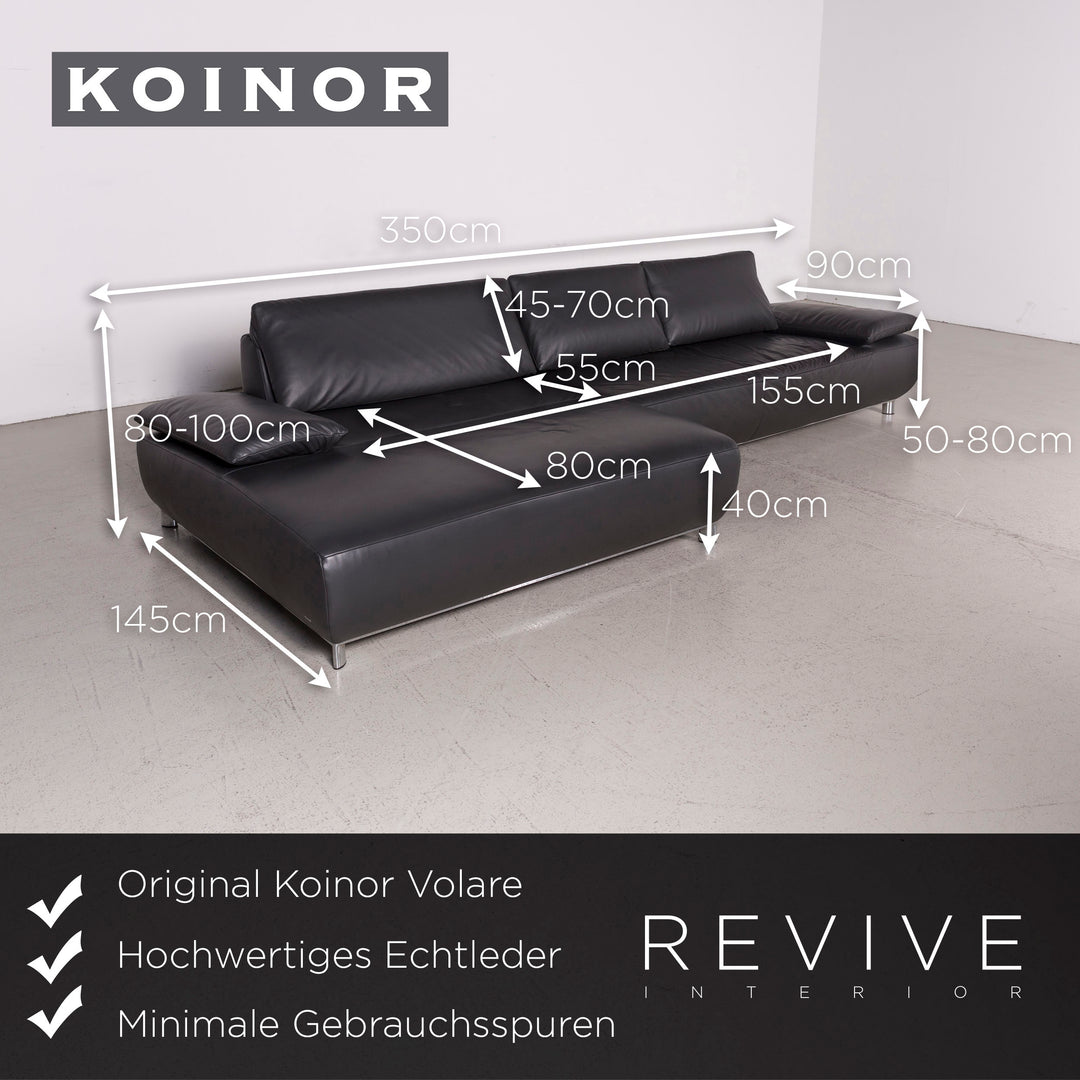 Koinor Volare Designer Leder Sofa Anthrazit Ecksofa Echtleder Couch #8172