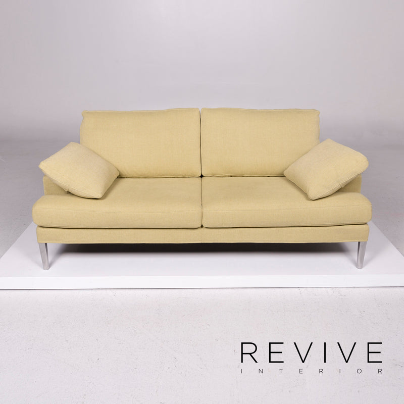 FSM Clarus Stoff Sofa Gelb Zitronengelb Zweisitzer Couch 