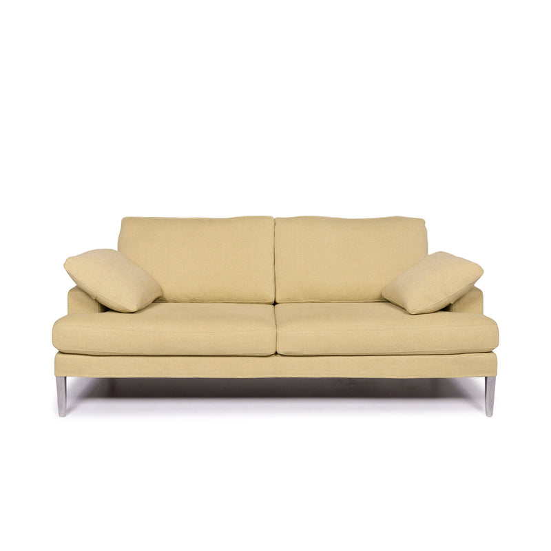 FSM Clarus Stoff Sofa Gelb Zitronengelb Zweisitzer Couch 