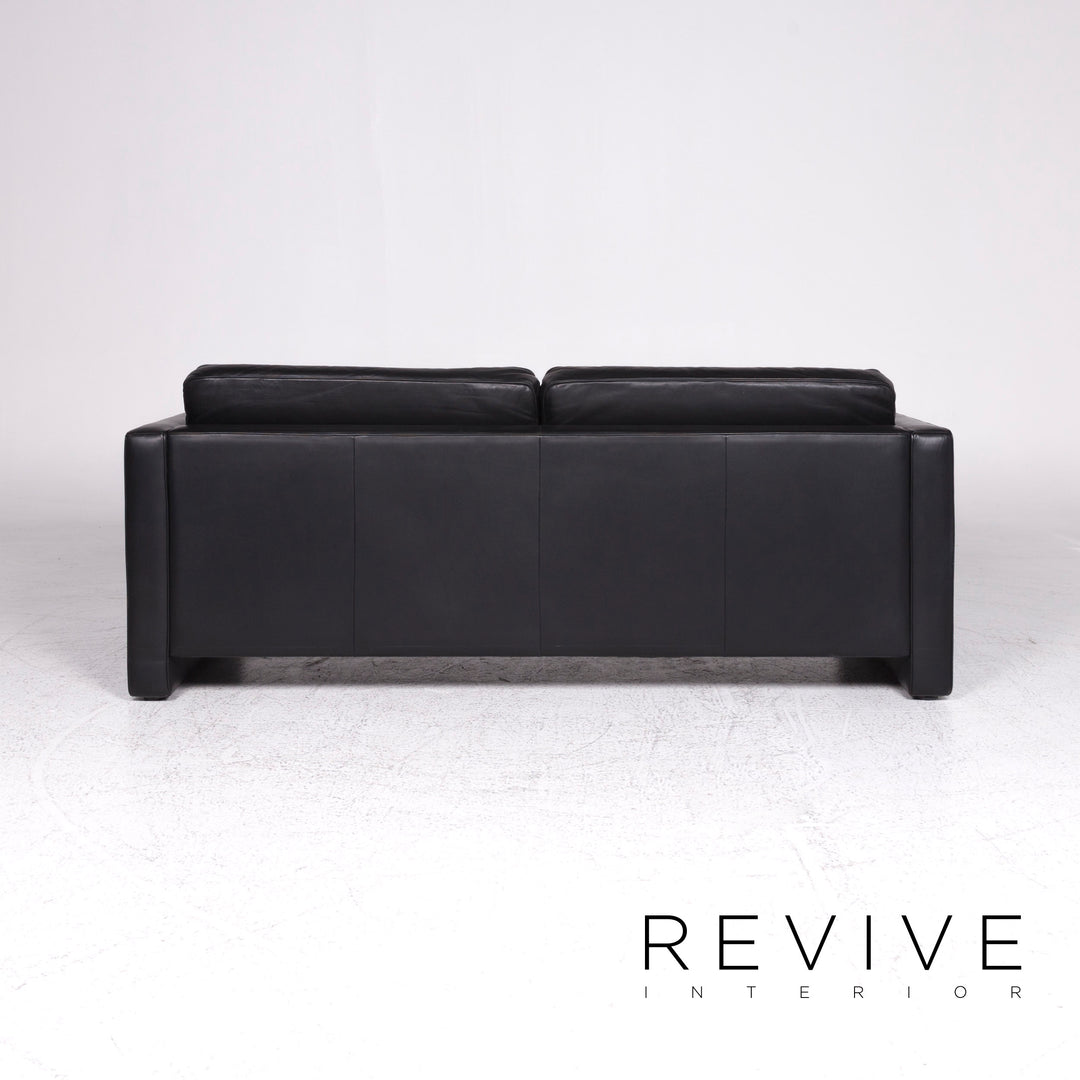 FSM Leder Sofa Schwarz Zweisitzer Couch #9338