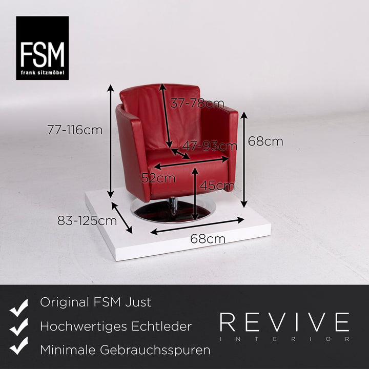 FSM Just Leder Sessel Rot Relaxfunktion Funktion #11083