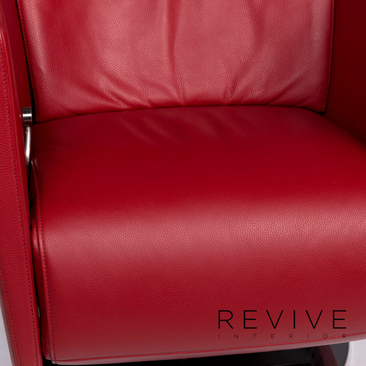 FSM Just Leder Sessel Rot Relaxfunktion Funktion #11083