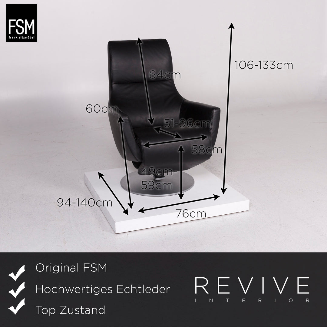 FSM Leder Sessel Schwarz inkl. elektr. Funktion #11754