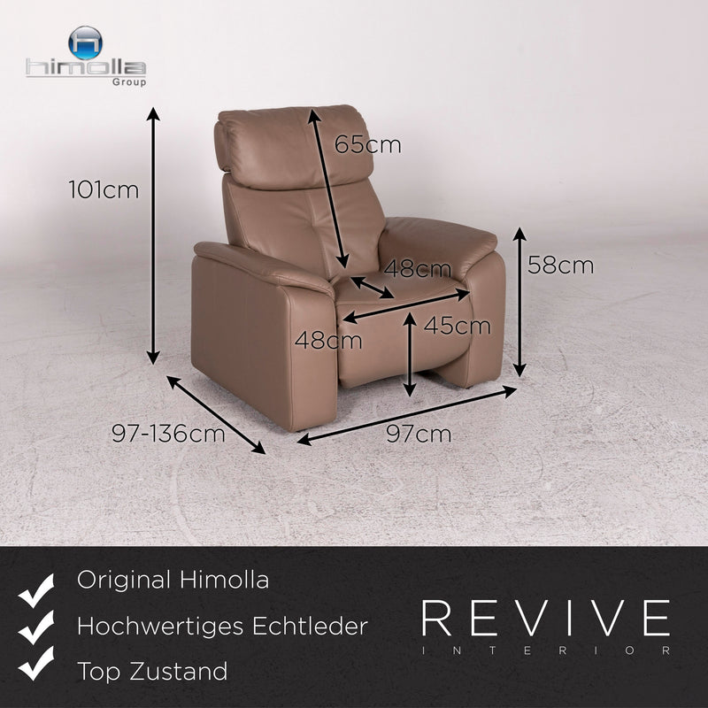 Himolla Designer Leder Sofa Garnitur Beige 1x Dreisitzer 1x Zweisitzer 1x Sessel 