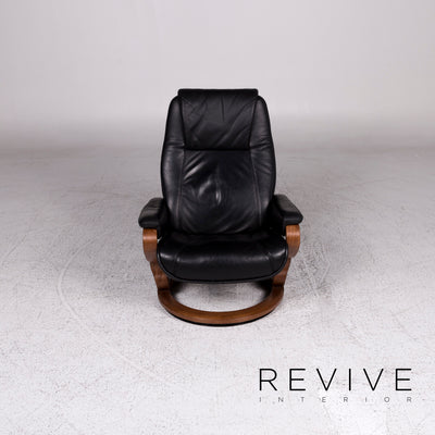 Himolla Leder Sessel Schwarz Holz Relax Funktion #9800