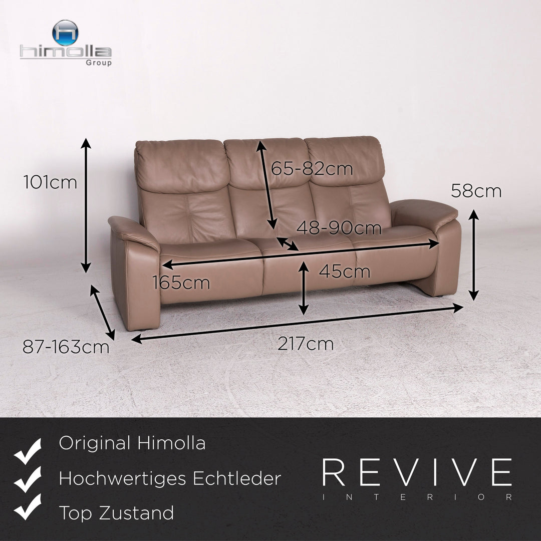 Himolla Designer Leder Sofa Garnitur Beige 1x Dreisitzer 1x Zweisitzer 1x Sessel #9960