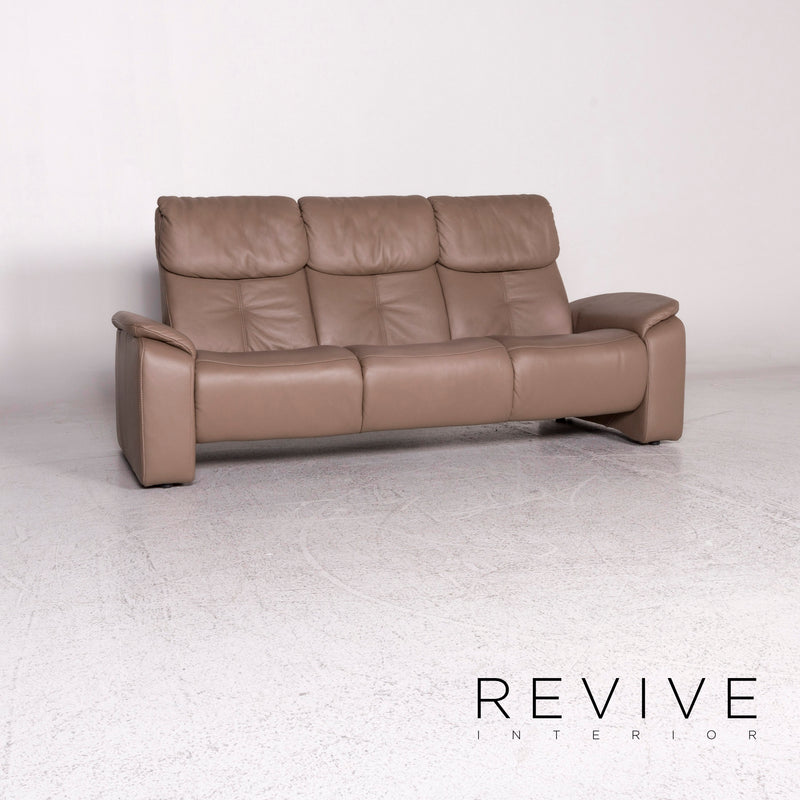 Himolla Designer Leder Sofa Garnitur Beige 1x Dreisitzer 1x Zweisitzer 1x Sessel 