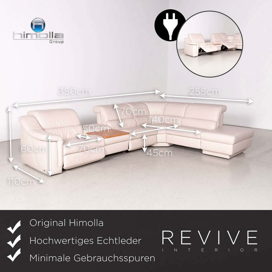 Himolla Designer Leder Sofa Beige Ecksofa Echtleder #8050