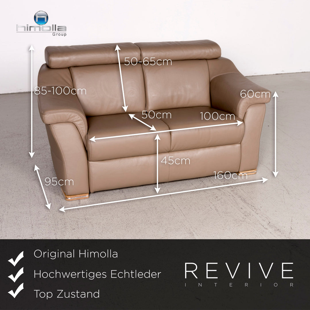 Himolla Designer Leder Sofa Braun Echtleder Zweisitzer Couch #7901