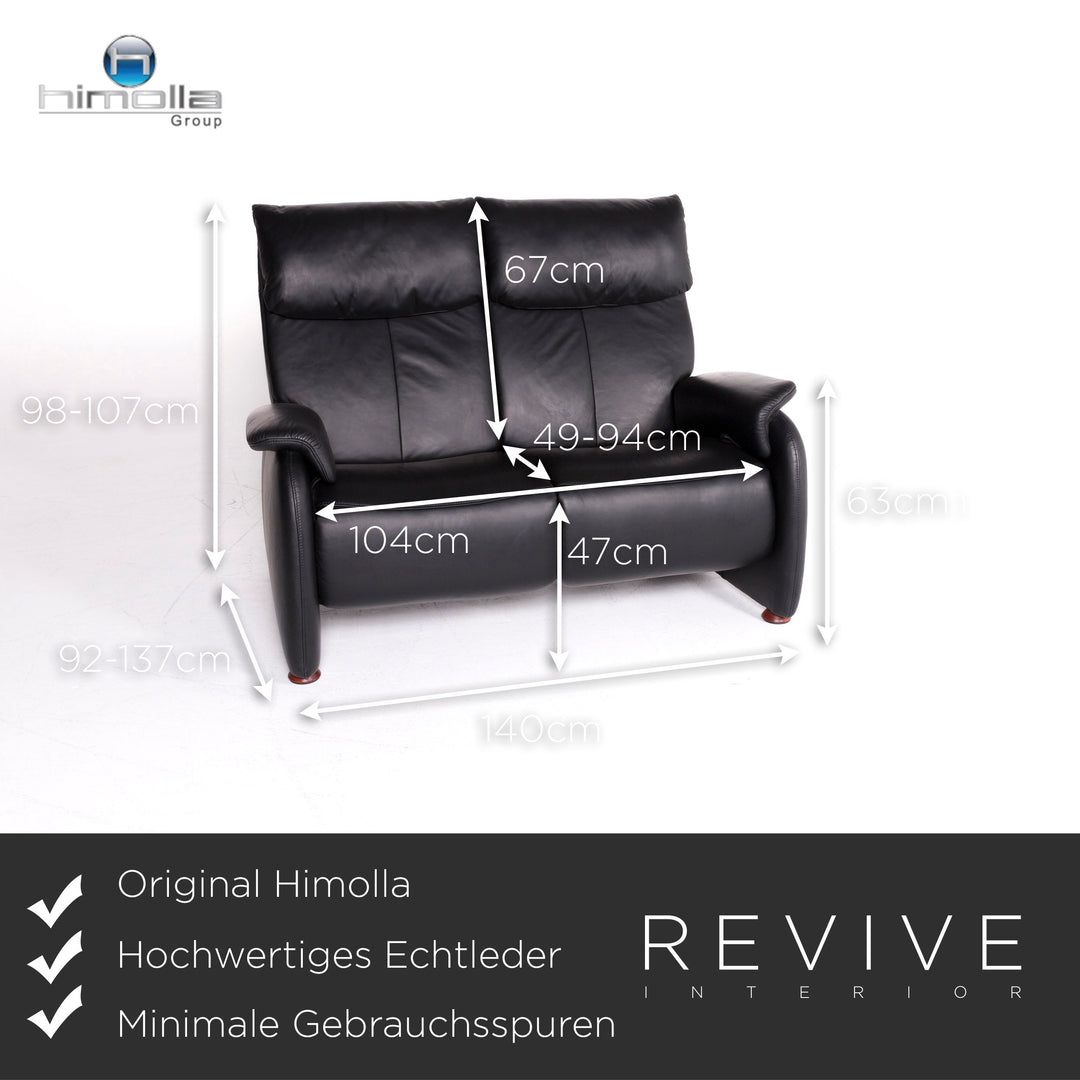 Himolla Designer Leder Sofa Garnitur Schwarz Sessel Zweisitzer Couch #8923