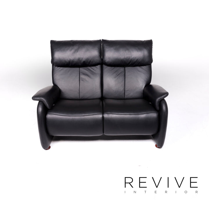Himolla Designer Leder Sofa Garnitur Schwarz Sessel Zweisitzer Couch #8923