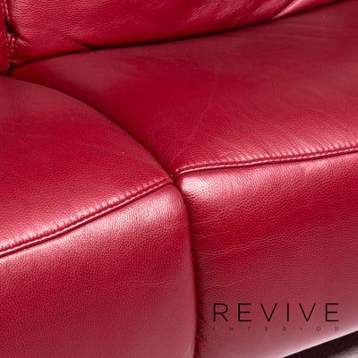Himolla Leder Sofa Weinrot Rot Zweisitzer Couch Relax Funktion #9254