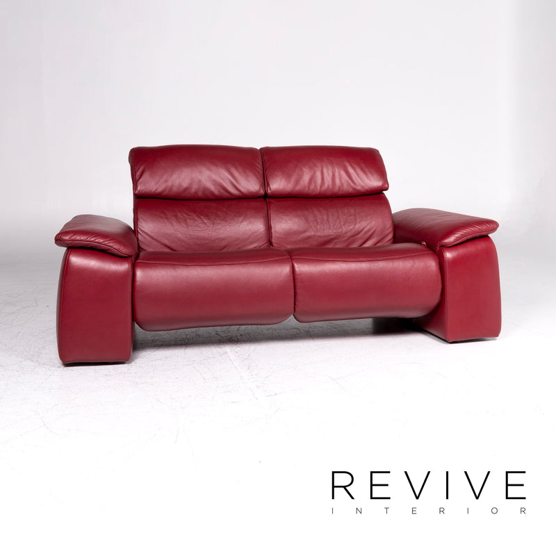 Himolla Leder Sofa Weinrot Rot Zweisitzer Couch Relax Funktion 