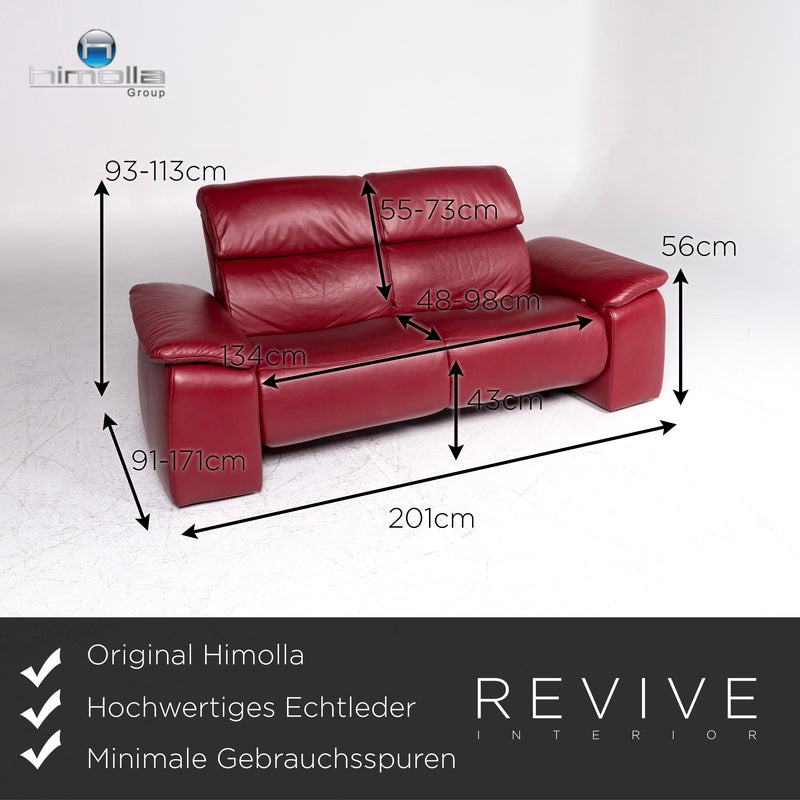 Himolla Leder Sofa Weinrot Rot Zweisitzer Couch Relax Funktion 