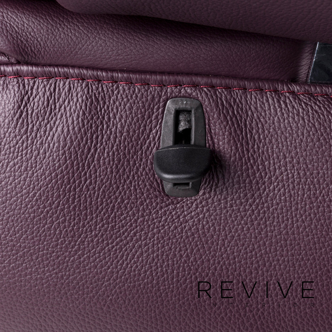 Himolla Leder Sofa Garnitur Aubergine Violett 1x Zweisitzer 1x Sessel Relaxfunktion Elektrische Funktion Couch #11676