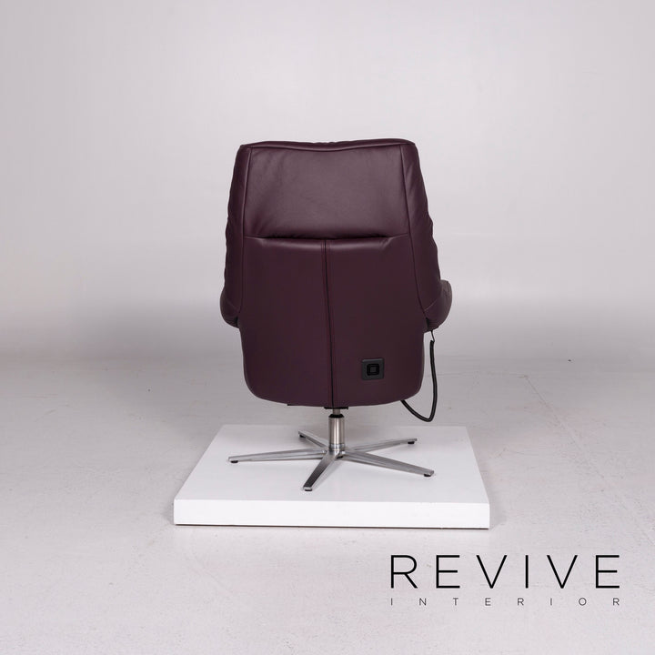 Himolla leather armchair aubergine violet Electric function relaxation function #11530