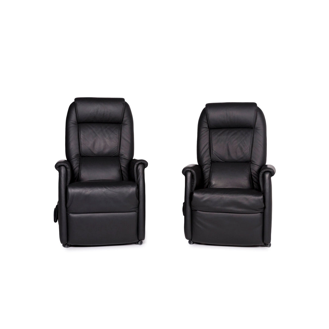 Himolla Leder Sessel Garnitur Anthrazit 2x Sessel Relaxfunktion Funktion Aufstehhilfe #11107