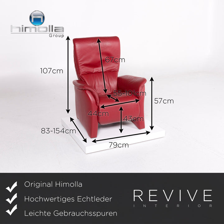 Himolla Leder Sessel Garnitur Rot Relaxfunktion Funktion 2x Sessel #11253