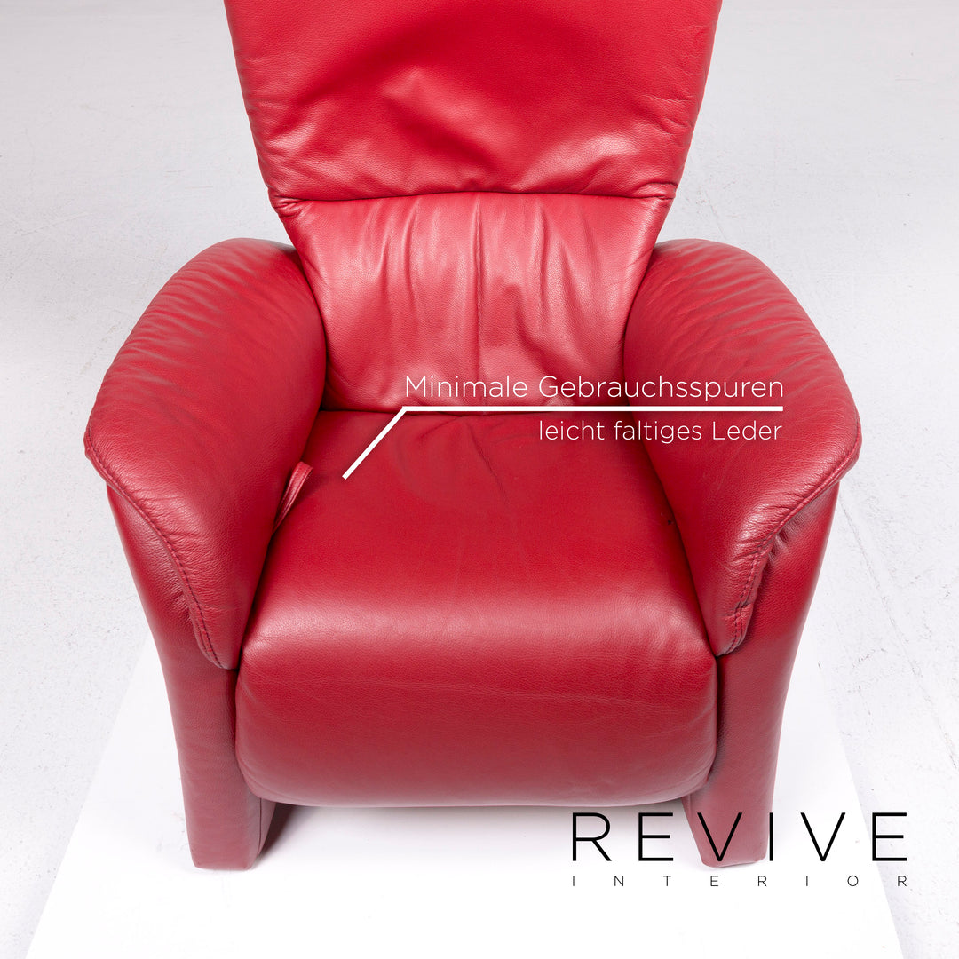 Himolla leather armchair set red relaxation function function 2x armchair #11253